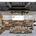 Cultural Creative General Merchandise Store With Wooden Shelves Panda Plush Toys And Plant Decorations