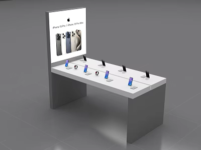 Modern Display Stand Smartphone Experience Hall Apple Mobile Phone Table 3d model