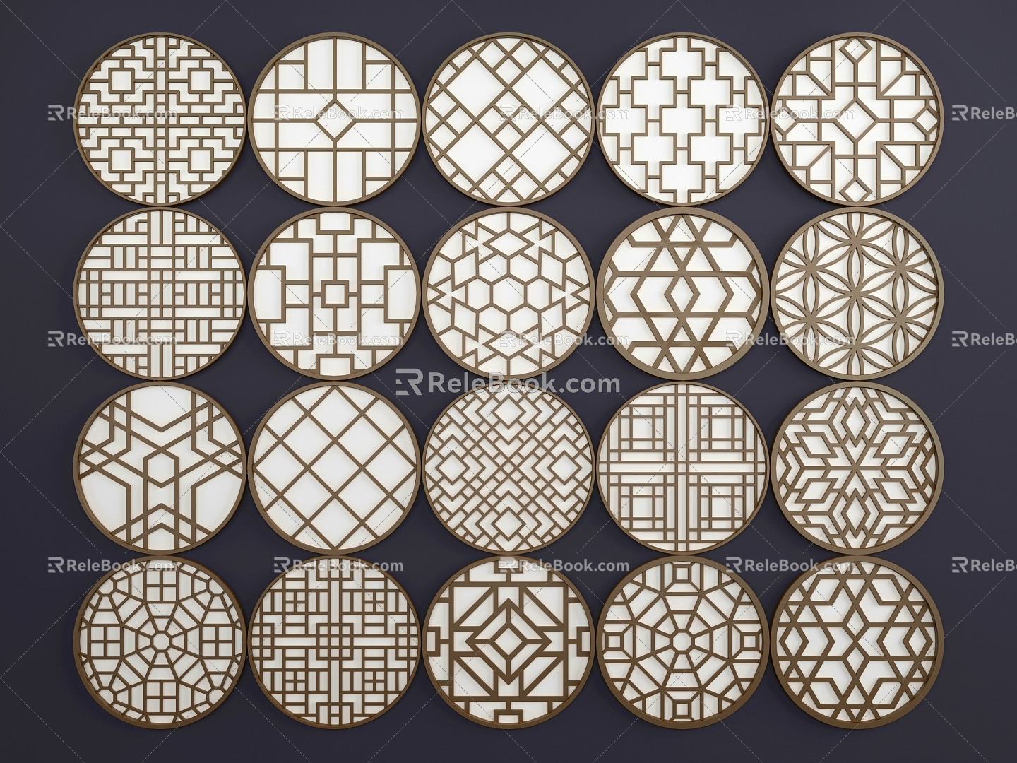 Chinese Wall Decoration Component 3d model