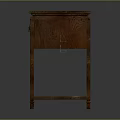 Traditional Wooden Desk With Decorative Drawers And Geometric Lattice Lower Shelf