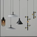 Modern Contemporary Pendant Lights With Glass Cone Disc And Multiple Bulb Designs For Interior