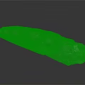 Stone Structure Model With Circular Piers Green Vegetation Covered Top And Gravel Ground