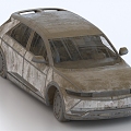 Scrapped car car wreck abandoned car 3d model