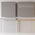 Security Doors Featuring Striped And Grid Patterns In Gray White And Beige Colors 3d model