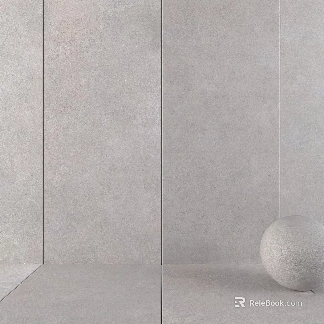 Gray Wall Components With Panel Sections And White Sphere Decoration 3d model