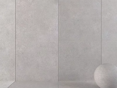 Gray Wall Components With Panel Sections And White Sphere Decoration 3d model