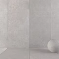 Gray Wall Components With Panel Sections And White Sphere Decoration 3d model