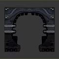 Sci-Fi Mechanical Archway Featuring Metallic Structure And Futuristic Industrial Design Elements
