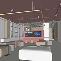 Modern Tea Room Office Rest Area 3d model