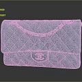 Elegant Light Blue Quilted Ladies Handbag With Chain Strap And Signature Logo