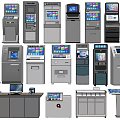 Modern bank all-in-one machine self-service teller machine number machine terminal machine 3d model