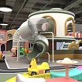 Indoor Playground With Slide Ball Pit Carousel Toy Cars And Climbing Areas