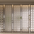 Art glass partition glass brick porch glass partition 3d model