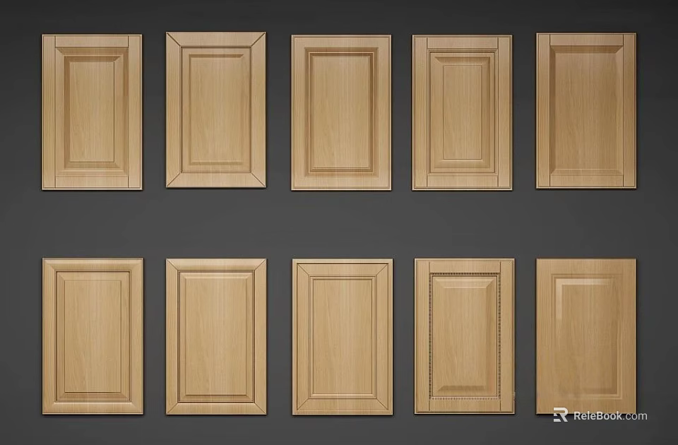 Wooden Door Panels with Various Design Styles for Home Interior Projects 3d model 