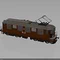 Brown BLS Model Train Featuring Pantograph On Roof And Multiple Windows