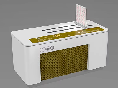 Tech Exhibition Hall Interactive Display With White Digital Stand And Green Panel 3d model