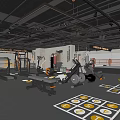 Modern Gym Interior Featuring Fitness Equipment Training Markers And Strong Theme