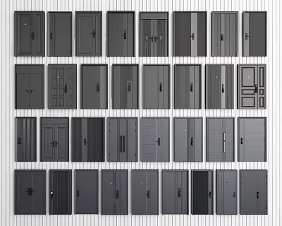 Security Door Collection With Assorted Modern Designs Different Styles And Metal Finishes 3d model