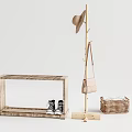Nordic Style Hanger Log Shoe Cabinet Hanger 3d model