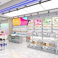 Color Zone Beauty Store In Shopping Mall Featuring Cosmetics Skincare Display Shelves And Billboard