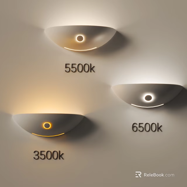 Wall Sconces Mounted On Wall With 3500k 5500k 6500k Color Temperatures 3d model 