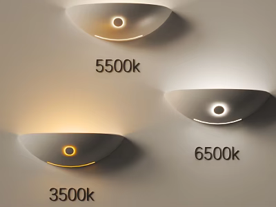 Wall Sconces Mounted On Wall With 3500k 5500k 6500k Color Temperatures 3d model