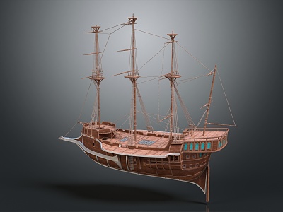 Modern Sailing Cartoon Sailing 3d model