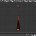 Everyday Brown Broom With Curved Handle And Bristles For Home Cleaning