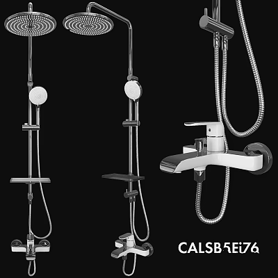 Modern Shower Faucet With Handheld Sprayer And Stainless Steel Construction 3d model