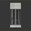 Transparent Cylindrical Elevator Structure With Glass Panels And Mechanical Components