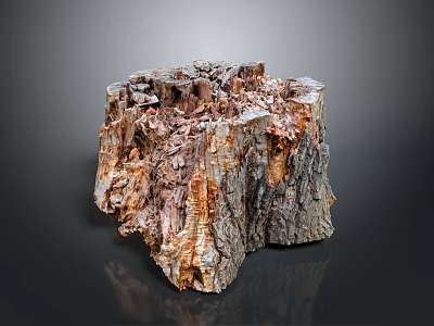 Detailed Natural Bush Featuring Rough Weathered Bark Texture And Gray Brown Exterior For Outdoor Landscaping 3d model