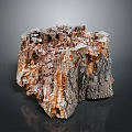 Detailed Natural Bush Featuring Rough Weathered Bark Texture And Gray Brown Exterior For Outdoor Landscaping