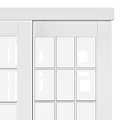 Modern Glass Doors With Blue Gray Frames And Multiple Panes Design