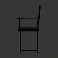 Black Director Folding Chair With Wooden Frame And Canvas Seat For Studio Use