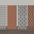 Cement hollow brick partition 3d model