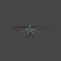 Advanced Military Attack Helicopter With Rotors Missiles And Combat Equipment