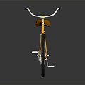 Yellow Classic Bicycle With Orange Seat White Handlebars And White Rims