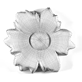 Wooden Flower Shaped Carving with Intricate Textured Surface Decorative Art Piece