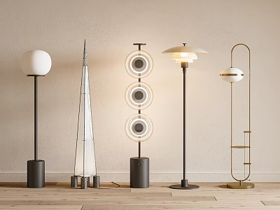 Modern Floor Lamps With Various Contemporary Designs And Unique Shapes For Home Spaces 3d model