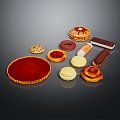 Bread sandwich bread pudding bean paste bread 3d model