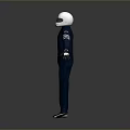 Navy Blue Coverall With White Helmet As Essential Daily Living Supplies Clothing