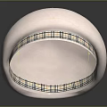 Stylish White Beret With Plaid Trim And Classic Design For Fashionable Outfit