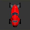 Red Futuristic Concept Car With Open Doors And Aerodynamic Body Design