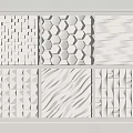 Modern Interior Wall Decor With Various Geometric Patterns And Textured Panels 3d model