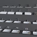 Modern wash basin table basin faucet combination frosted wall hanging wash basin faucet floor faucet bathroom hardware faucet small piece combination 3d model
