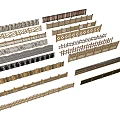 Various Types of Decorative Fences with Wooden Metal and Patterned Designs