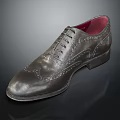 Stylish Metallic Leather Brogue Shoes With Intricate Perforated Design Red Lining And Classic Sole