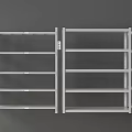 Sturdy Metal Storage Shelves With Multiple Layers Arranged Side By Side 3d model