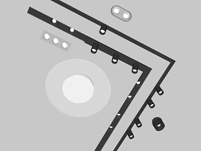 Ceiling Mounted Downlights And Spotlights Modern Indoor Lighting Fixtures For Home Design 3d model