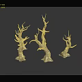 Artistic Golden Branch Shaped Wood Stone Decorations For Interior Design